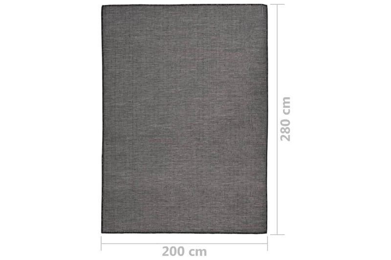 Utendørs flatvevd teppe 200x280 cm grå - Grå - Utendørs tepper - Balkongmatte & terassmatte