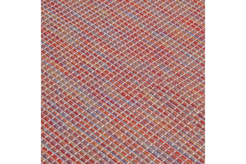 Utendørs flatvevd teppe 200x280 cm rød - Rød - Utendørs tepper - Balkongmatte & terassmatte
