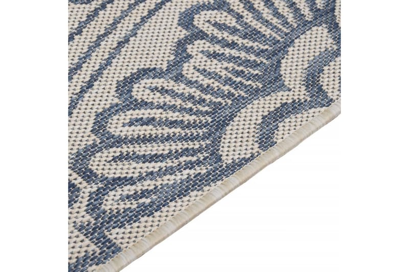 Utendørs flatvevd teppe 80x150 cm blå mønster - Blå - Utendørs tepper - Balkongmatte & terassmatte