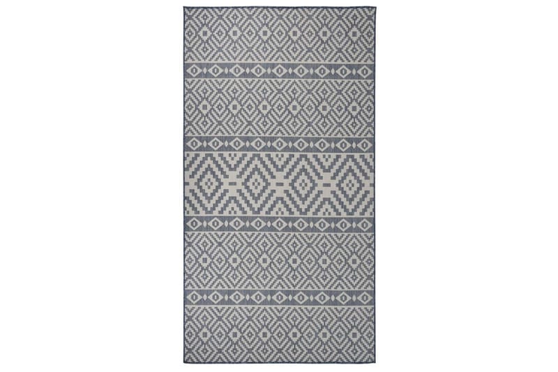 Utendørs flatvevd teppe 80x150 cm blå striper - Blå - Utendørs tepper - Balkongmatte & terassmatte