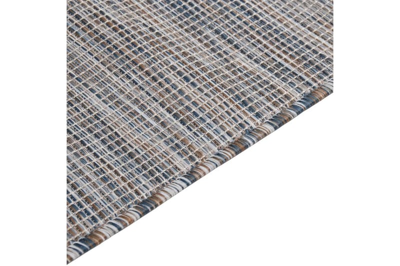 Utendørs flatvevd teppe 80x150 cm brun og svart - Svart - Utendørs tepper - Balkongmatte & terassmatte