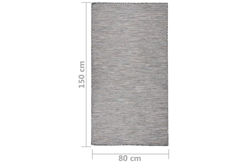 Utendørs flatvevd teppe 80x150 cm brun og svart - Svart - Utendørs tepper - Balkongmatte & terassmatte