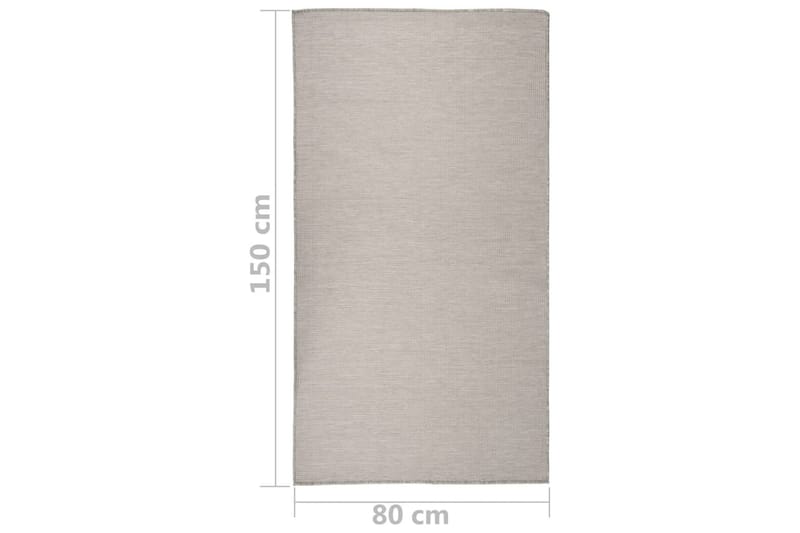 Utendørs flatvevd teppe 80x150 cm gråbrun - Taupe - Utendørs tepper - Balkongmatte & terassmatte