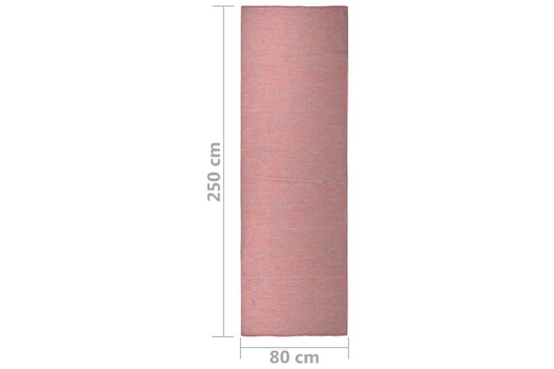 Utendørs flatvevd teppe 80x250 cm rød - Rød - Utendørs tepper - Balkongmatte & terassmatte