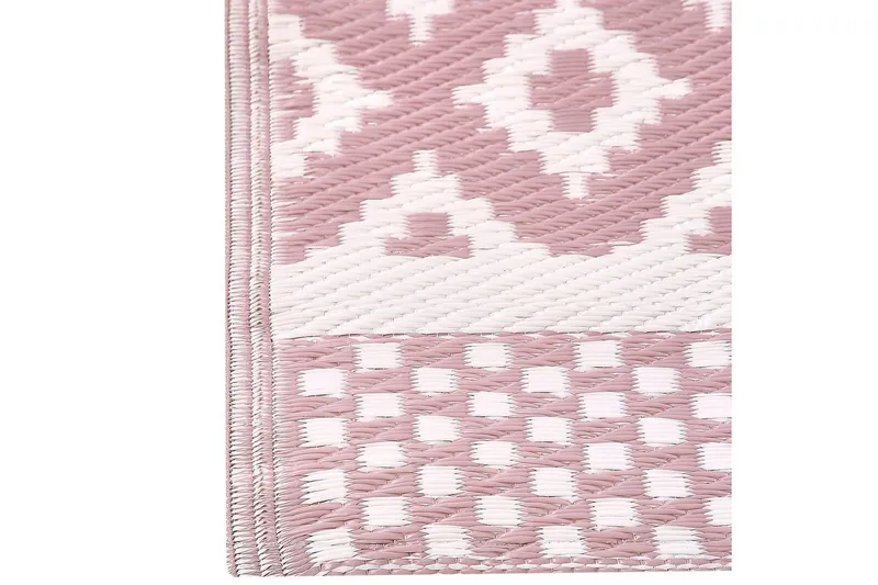 Utendørs teppe Thane - Rosa, Hvit - Tekstiler & tepper - Teppe & matte - Utendørs tepper