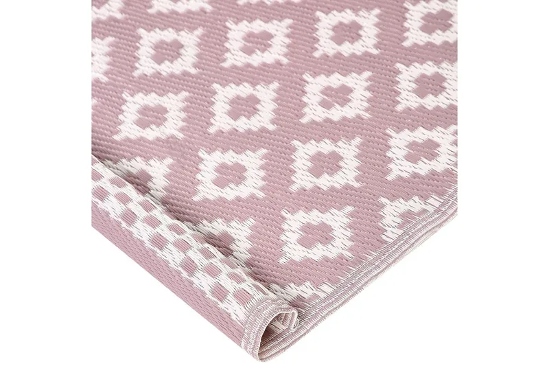 Utendørs teppe Thane - Rosa, Hvit - Tekstiler & tepper - Teppe & matte - Utendørs tepper