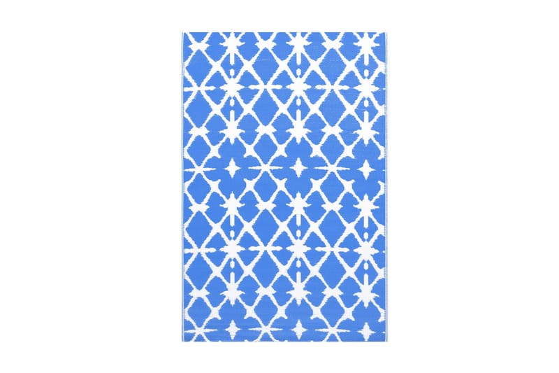 Uteteppe blå og hvit 120x180 cm PP - Utendørs tepper - Balkongmatte & terassmatte
