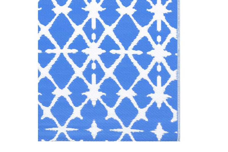 Uteteppe blå og hvit 160x230 cm PP - Utendørs tepper - Balkongmatte & terassmatte