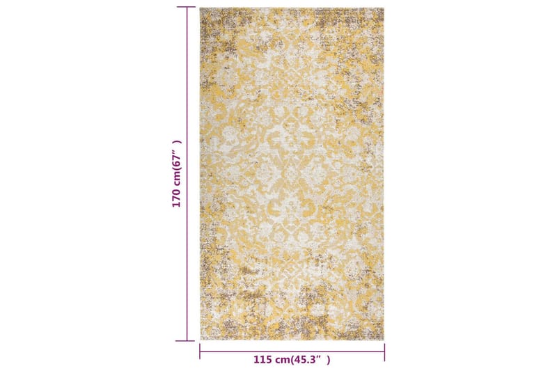 Uteteppe flatvevd 115x170 cm gul - Gul - Utendørs tepper - Balkongmatte & terassmatte