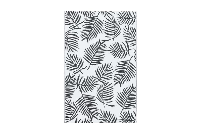 Uteteppe hvit og svart 120x180 cm PP - Utendørs tepper - Balkongmatte & terassmatte