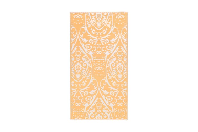 Uteteppe oransje og hvit 120x180 cm PP - Utendørs tepper - Balkongmatte & terassmatte