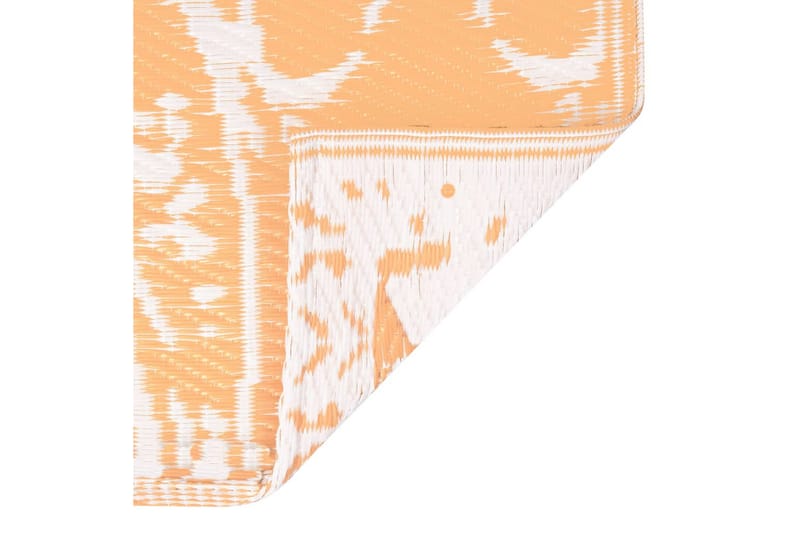 Uteteppe oransje og hvit 160x230 cm PP - Utendørs tepper - Balkongmatte & terassmatte