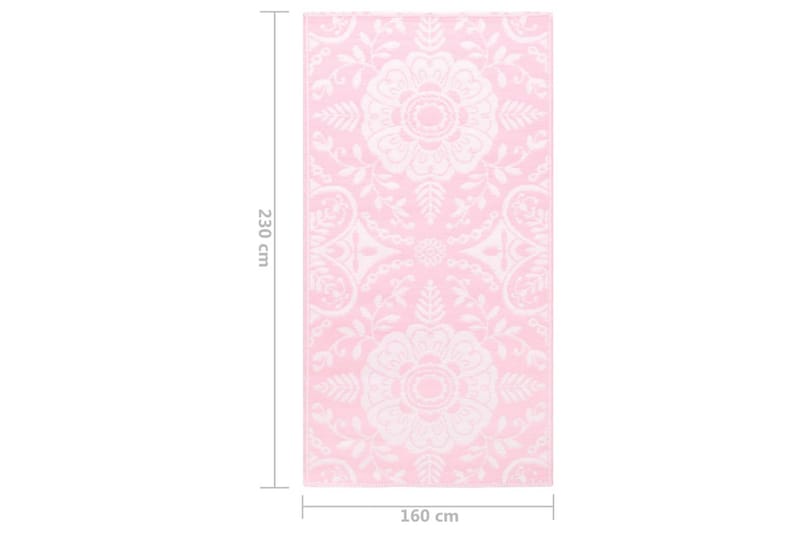 Uteteppe rosa 160x230 cm PP - Utendørs tepper - Balkongmatte & terassmatte