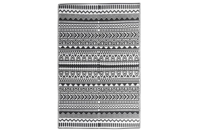 Uteteppe svart 120x180 cm PP - Svart - Utendørs tepper - Balkongmatte & terassmatte