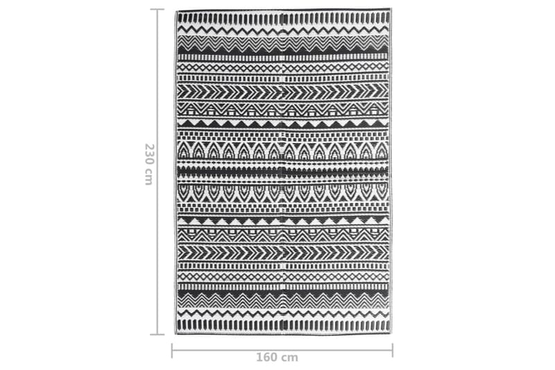 Uteteppe svart 160x230 cm PP - Svart - Utendørs tepper - Balkongmatte & terassmatte