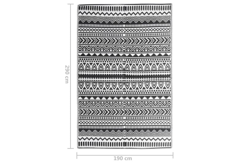 Uteteppe svart 190x290 cm PP - Svart - Utendørs tepper - Balkongmatte & terassmatte