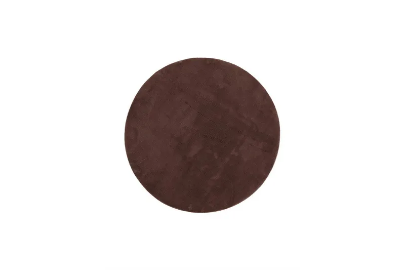 Vaskbart teppe Soft Rund, 160x160 cm, Sjokolade