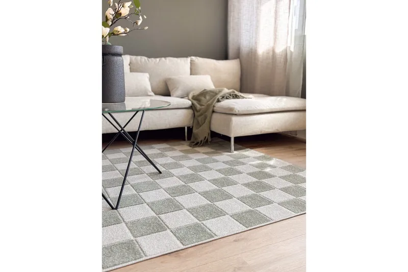 Wiltonteppe Hawaii Chess 240x240 cm, Grønn - 240x240 cm, Grønn - Tekstiler & tepper - Teppe & matte - Utendørs tepper