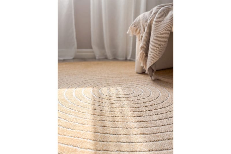 Wiltonteppe Hawaii Circle 200x200 cm, Gul - 200x200 cm, Gul - Tekstiler & tepper - Teppe & matte - Utendørs tepper