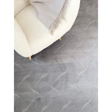 Vaskbart teppe Castello Wave - Grå - Tekstiler & tepper - Teppe & matte - Flatvevde tepper