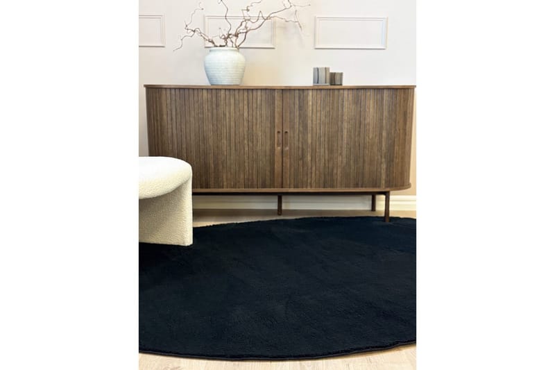 Vaskbart teppe Soft Shape - 200x290 cm, Svart - Tekstiler & tepper - Teppe & matte - Flatvevde tepper