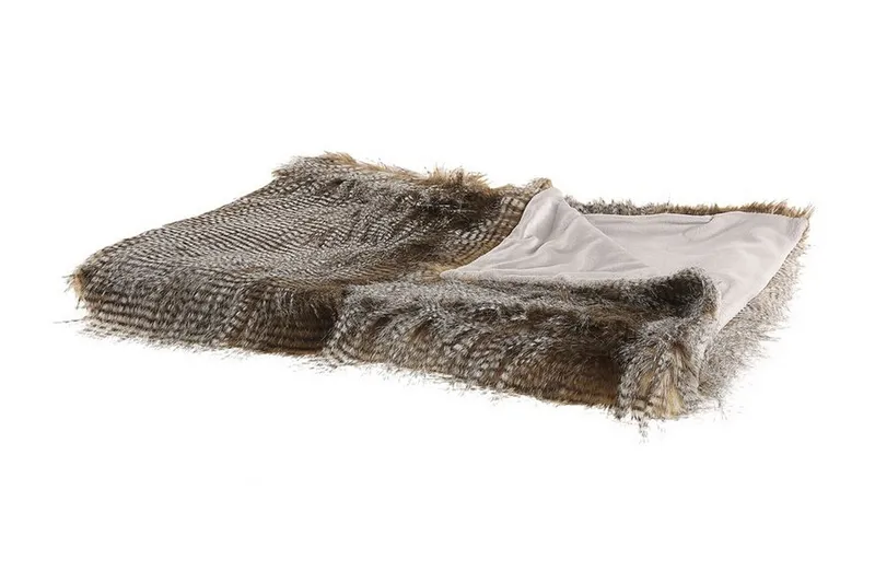 Asdad Pledd 150x200 cm Dobbeltsidig, Brun / Hvit