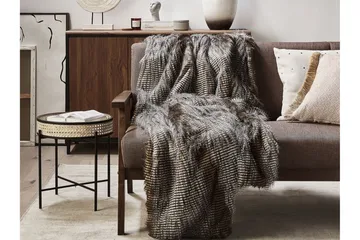 Asdad Pledd 150x200 cm Dobbeltsidig - Brun / Hvit - Tekstiler & tepper - Tepper & pledd