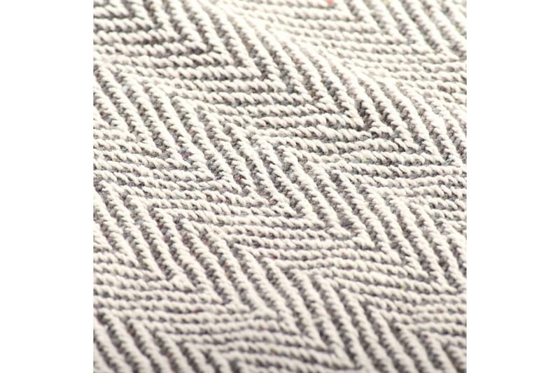 Pledd bomull fiskebeinsmønster 160x210 cm grå - Grå - Tepper & pledd