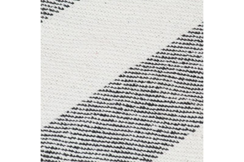 Teppe bomull stripemønster 220x250 cm antrasitt - Tepper & pledd