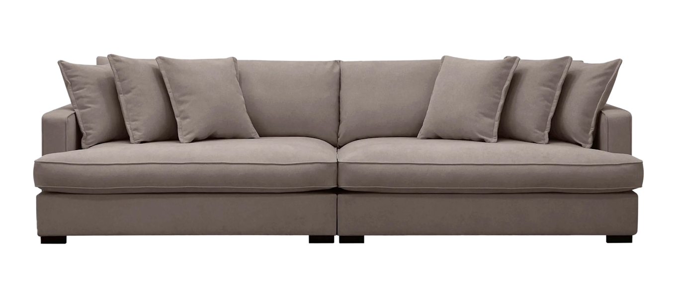 Rossita Lyx 4-seters Ekstra Dyp Sofa i Stoff, Brun