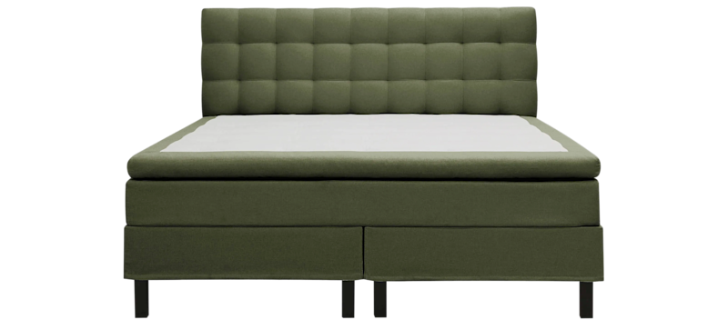 Hilton Komplett Sengpakke 180x200 cm Kontinentalseng med rutet sengegavl, Grön