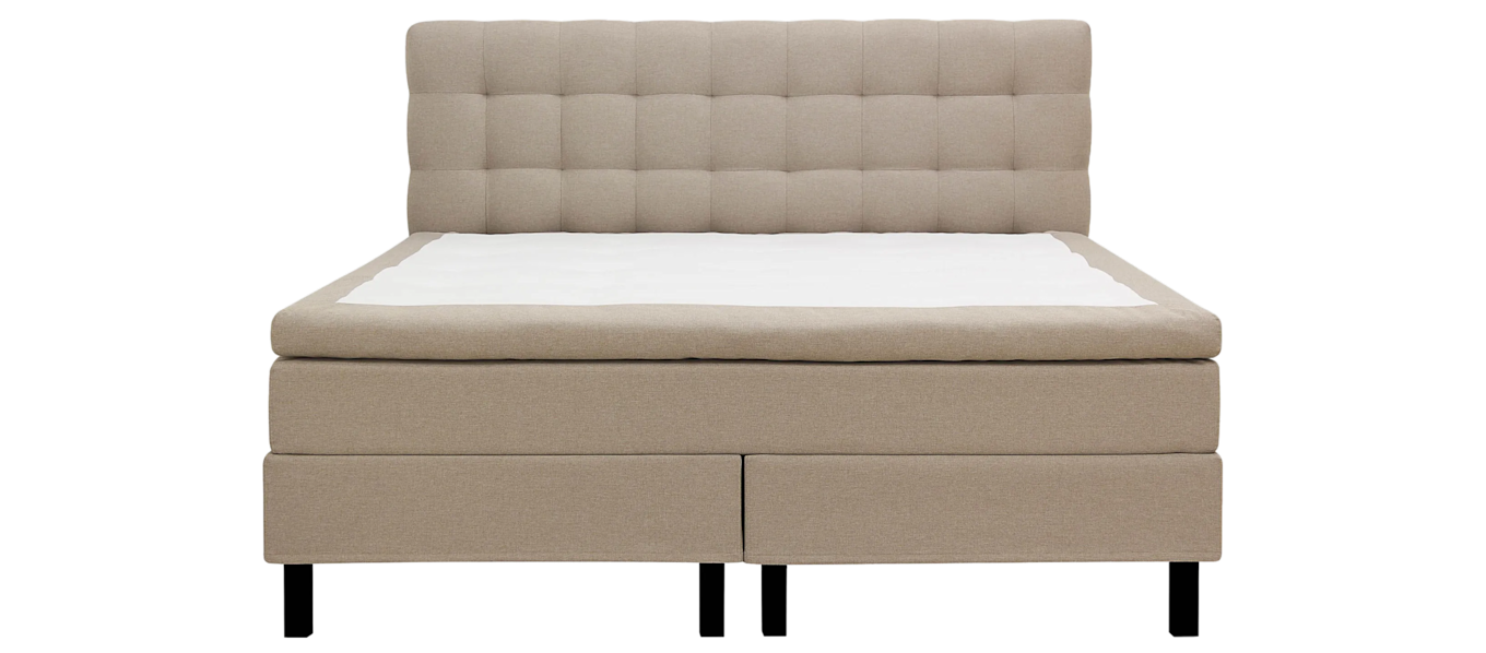 Hilton Komplett Sengpakke 180x200 cm Kontinentalseng med rutet sengegavl, Beige