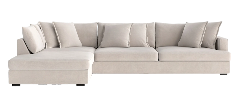 Rossita Lyx 4-seter Ekstra dyp Sofa med Sjeselong Venstre, Beige Stoff