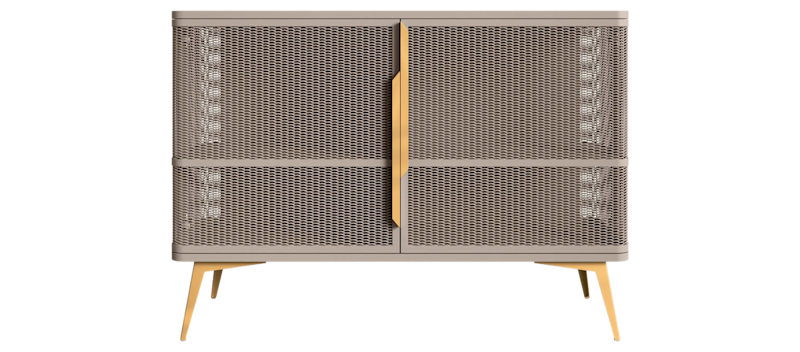 Mireva skjenk 120 cm, beige/gull