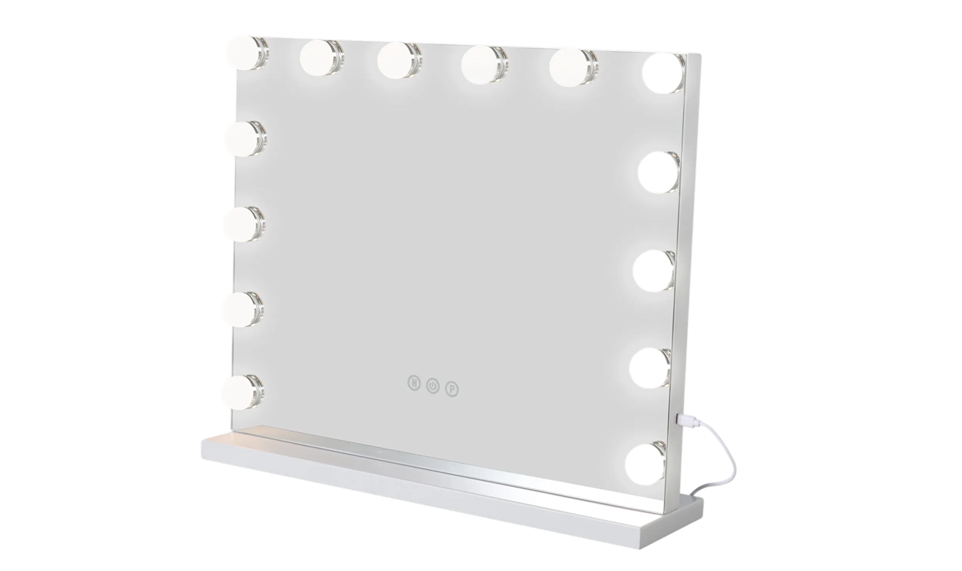 Glow Sminkespeil 50 cm med LED Belysning, Hvit