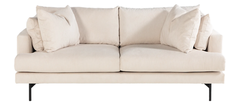 Menard 3-seters Dyp Manchestersofa, Beige