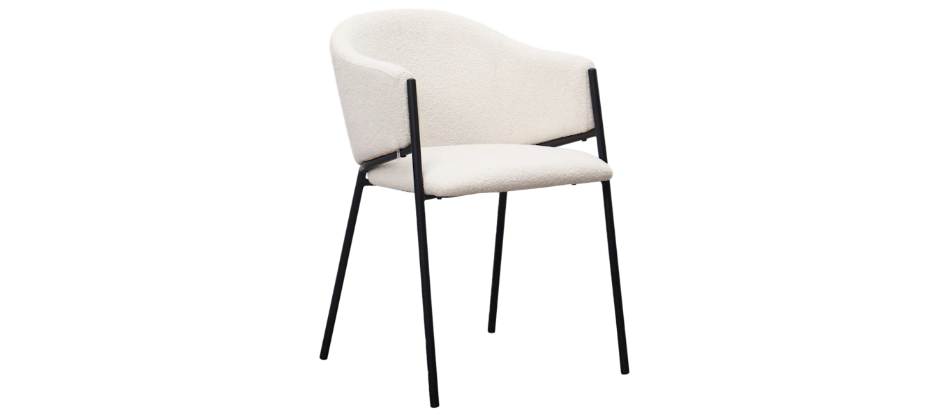 Filip Spisestol, Hvit Bouclé