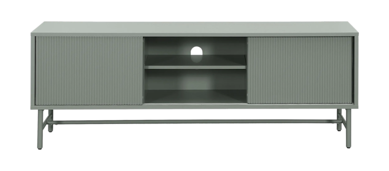 Matterhorn Smal TV-benk med oppbevaring 40 cm dyb 157 cm bred 58 cm høy, Grønn